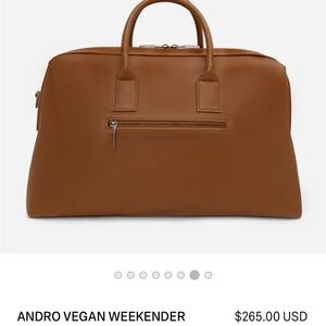 Unisex Vegan Leather Recycled Material Matt & Nat Weekender Bag Great Condition!